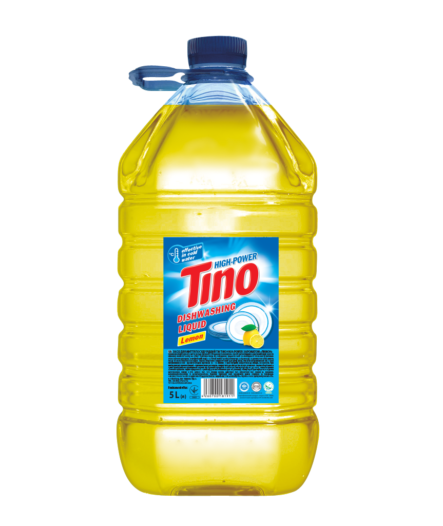 Засіб для миття посуду рідкий ТМ Tino High-Power з ароматом "Лимон" 5 л